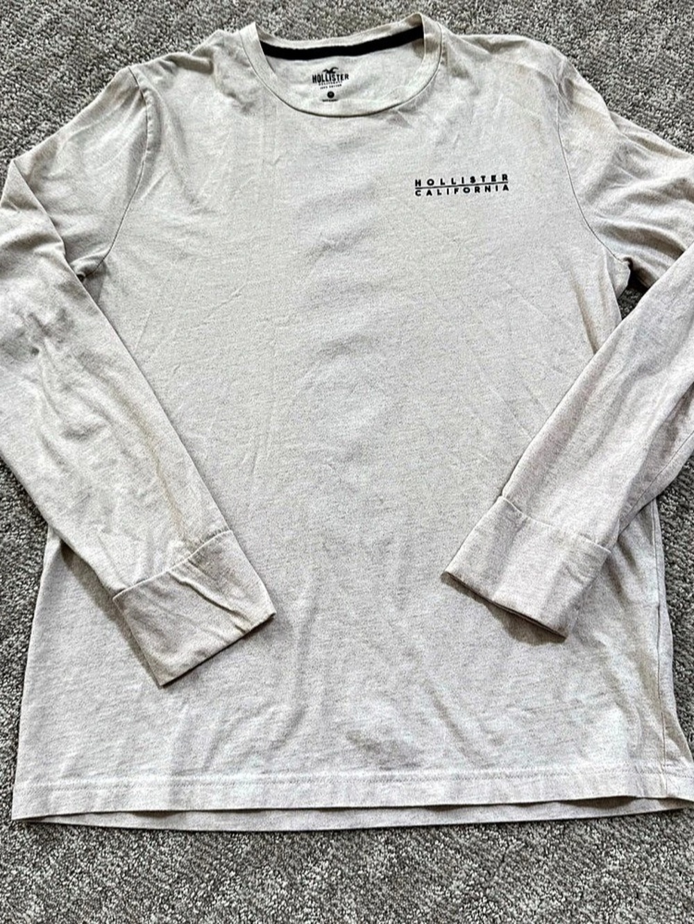 Hollister Long Sleeve Logo Tee White Size Medium